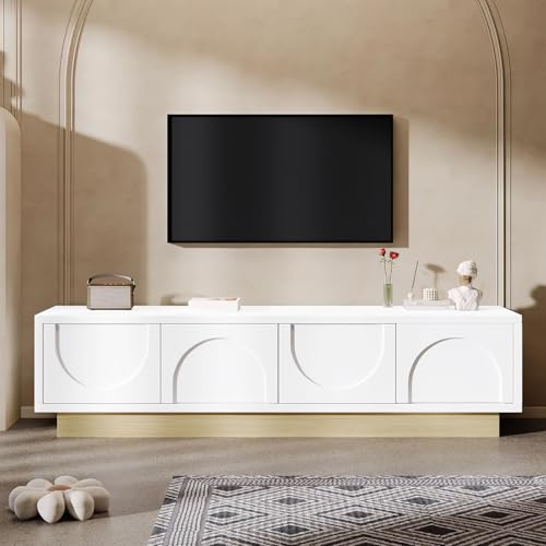 JINGEDD Modernes TV-Lowboard 180cm mit Stauraum, Matte Oberfläche & Kabelmanagement – minimalistisches Design für Wohnzimmer, Schlafzimmer oder Flur,A von JINGEDD