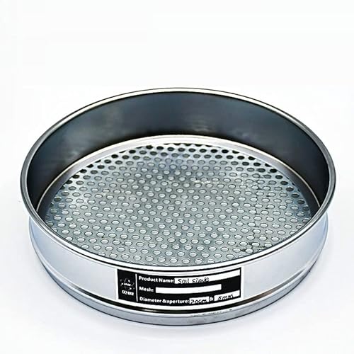 JINGERL Gartenbau Boden Sieb verzinktes Rundloch-Bildschirm Blaubeer Bodh-Perlen Probenahme-Sieb-Durchmesser 20cm-Loch-Durchmesser 1-40mm (Capacity : 6.0mm) von JINGERL