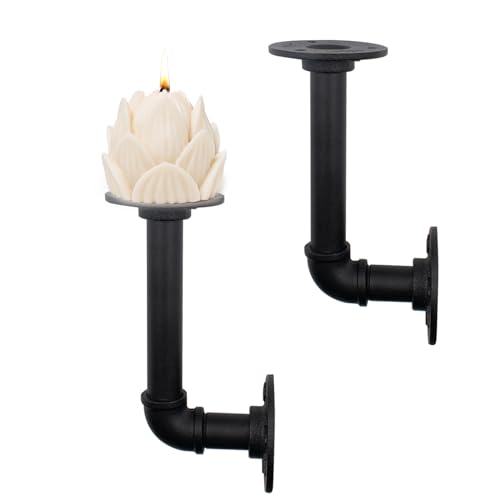 2er Set Kerzenhalter Wand Wandkerzenhalter aus Metall Schwarz Wanddekoration Wandleuchten Wandhalterung Kerzenständer Deko für Restaurant Wohnzimmer Schlafzimmer 2er Set Kerzenhalter Wand Wandkerzenhalter aus Metall Schwarz Wanddekoration Wandleuchten Wandhalterung Kerzenständer Deko für Restaurant Wohnzimmer Schlafzimmer von JINGHANGER