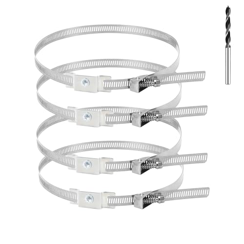 4 Sets Verstellbare Schilderhalterung für Stangen mit größerem Durchmesser mit Blütenblattmutter und Bohrer Metall Straßenschilder Montagehalterung von JINGHANGER