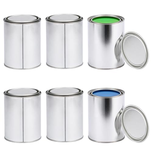JINGHANGER 6 Stück Metalldosen Lackdose Leer mit Deckel 1000 ml Lack Farben Tinte Behälter Farbdosen aus Metall Kleine Farbdosen Mehrzweck Farbeimer für Bastelprojekte JINGHANGER 6 Stück Metalldosen Lackdose Leer mit Deckel 1000 ml Lack Farben Tinte Behälter Farbdosen aus Metall Kleine Farbdosen Mehrzweck Farbeimer für Bastelprojekte von JINGHANGER