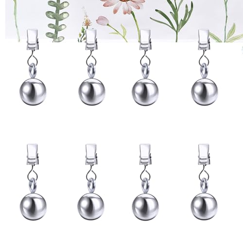 JINGHANGER 8 Stück Tischdeckenbeschwerer Tischdecken Gewicht mit Metallclip Tischdeckenklammern Tischgewichte Kleiderbügel für Draußen Hochzeit Picknick Garten Party von JINGHANGER