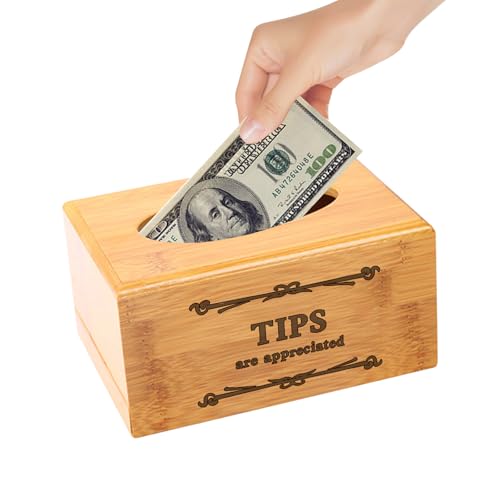 Tip Box 16,5x11,5x8,5 cm Tip Collection Box Spendenvorschlag Box Spendendose Vorschlagsbox Geldkassette für Barkeeper Restaurants Bars Musicians von JINGHANGER