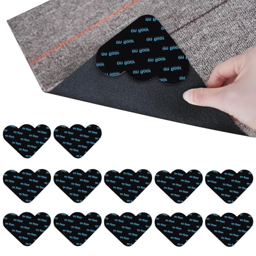 JINGIHE 12 Stück Teppich Antirutschunterlage, Anti Rutsch Teppichgreifer, Form der Wolke rutschfeste Teppichunterlage, Teppichklebeband Doppelseitig Antirutsch Pads für Hartböden Hartholzböden Matten von JINGIHE