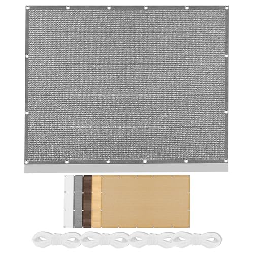 Sonnenschutz Sonnensegel 640 x 910 cm Rechteckig Atmungsaktiv Sonnenschutz Windschutz Schatten Mesh Abdeckung mit Ösen Segeltuch 4 × 1.5 M Seile für Balkon Garten, Hellgrau Sonnenschutz Sonnensegel 640 x 910 cm Rechteckig Atmungsaktiv Sonnenschutz Windschutz Schatten Mesh Abdeckung mit Ösen Segeltuch 4 × 1.5 M Seile für Balkon Garten, Hellgrau von JINGJEMA
