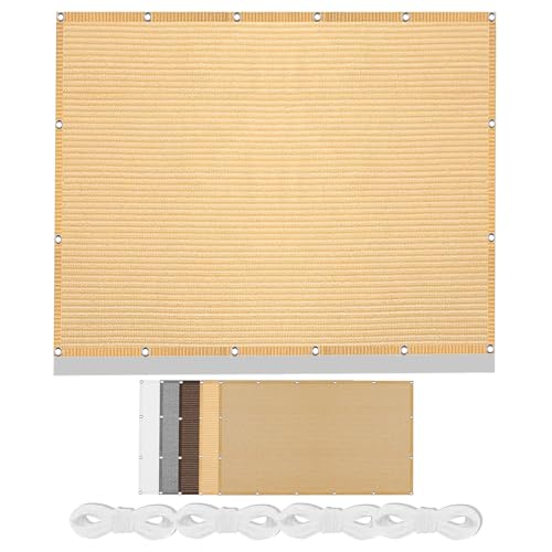 Sonnenschutz Sonnensegel 670 x 770 cm Rechteckig Atmungsaktiv Sonnenschutz Windschutz Schatten Mesh Abdeckung mit Ösen Segeltuch 4 × 1.5 M Seile für Balkon Garten, Creme Farben Sonnenschutz Sonnensegel 670 x 770 cm Rechteckig Atmungsaktiv Sonnenschutz Windschutz Schatten Mesh Abdeckung mit Ösen Segeltuch 4 × 1.5 M Seile für Balkon Garten, Creme Farben von JINGJEMA