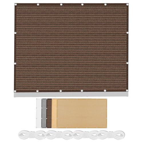 Sonnenschutz Sonnensegel 890 x 900 cm Rechteckig Atmungsaktiv Sonnenschutz Windschutz Schatten Mesh Abdeckung mit Ösen Segeltuch 4 × 1.5 M Seile für Balkon Garten, braun Sonnenschutz Sonnensegel 890 x 900 cm Rechteckig Atmungsaktiv Sonnenschutz Windschutz Schatten Mesh Abdeckung mit Ösen Segeltuch 4 × 1.5 M Seile für Balkon Garten, braun von JINGJEMA