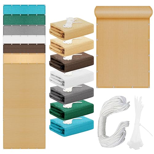 Sonnensegel Rechteckig 320 x 370 cm Rechteckig Atmungsaktiv 98% UV Schutz Rechteck Markisensegel mit Spannseilen mit Ösen für Terrasse Camping, Sandgelb Sonnensegel Rechteckig 320 x 370 cm Rechteckig Atmungsaktiv 98% UV Schutz Rechteck Markisensegel mit Spannseilen mit Ösen für Terrasse Camping, Sandgelb von JINGJEMA