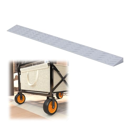 JINGJIAOPLSD Türschwellenrampe, Rampe Rollstuhl, Bodenübergangsstreifen für Eingänge, 2000 kg Tragkraft, Türen, Mobilitätsroller, Bordsteinrampe(Gray,99x10x4.5cm) von JINGJIAOPLSD