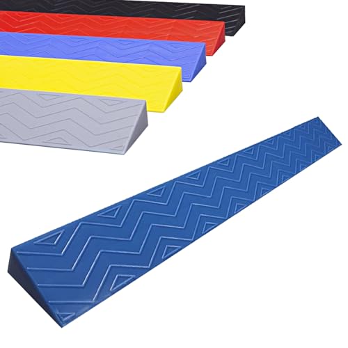 JINGJIAOPLSD Türschwellenrampe aus Kunststoff, Saugroboter Rampe 1–6,5 cm Hohe Schwelle, Tragbar für Rollstühle, Schubkarren, Fahrräder und Kehrroboter(Blue,100x13x6cm) von JINGJIAOPLSD