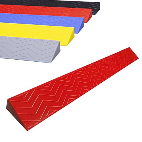 JINGJIAOPLSD Türschwellenrampe aus Kunststoff, Saugroboter Rampe 1–6,5 cm Hohe Schwelle, Tragbar für Rollstühle, Schubkarren, Fahrräder und Kehrroboter(Red,100x12x5cm) von JINGJIAOPLSD