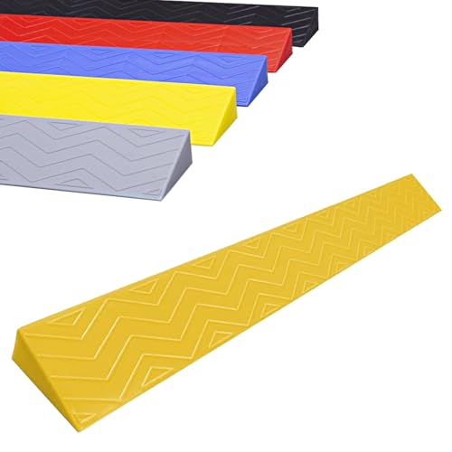 JINGJIAOPLSD Türschwellenrampe aus Kunststoff, Saugroboter Rampe 1–6,5 cm Hohe Schwelle, Tragbar für Rollstühle, Schubkarren, Fahrräder und Kehrroboter(Yellow,100x12x5cm) von JINGJIAOPLSD