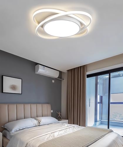 JINGKER 72W LED-Deckenleuchte Moderne runde Weiß Deckenlampe Ferngesteuerte dimmbare Einbau-Deckenbeleuchtung 3000-6500K Schlafzimmerbeleuchtung Geeignet für Arbeitszimmer Flur Küche (Weiß, Φ63cm) von JINGKER