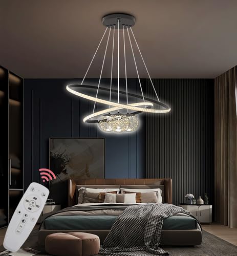 JINGKER Metall-LED-Hängeleuchte Deckenleuchte,3 rund 40+60+80 cm, 120 W Wohnzimmer dimmbar Deckenhängeleuchte,Fernbedienung 3000-6500 K, Acrylglas-Lampenschirm Hängeleuchte Esszimmer (Schwarz, 40+60) JINGKER Metall-LED-Hängeleuchte Deckenleuchte,3 rund 40+60+80 cm, 120 W Wohnzimmer dimmbar Deckenhängeleuchte,Fernbedienung 3000-6500 K, Acrylglas-Lampenschirm Hängeleuchte Esszimmer (Schwarz, 40+60) von JINGKER