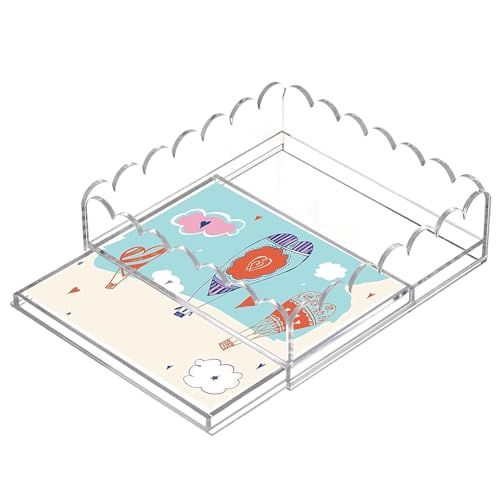 JINGLING Acryl Tabletts für Display | Ausgezackte Acrylschale Mit Schublade,Klar Desktop Zubehör Aufbewahrung Für Kunsthandwerk Fotos Wohnung Wohnzimmer von JINGLING