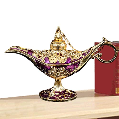 JINGLING Aladdin Lampe,Aladdin Kostümlampe | Metall geschnitztes Wunschlicht für Zuhause, zarter Räucherstäbchenhalter Wunderlampe, Partydekoration von JINGLING