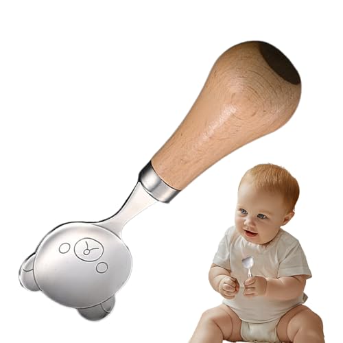 JINGLING Baby-Löffel, sicherer Kinderlöffel mit Holzgriff, sichere Utensilien für mit Holzgriff – Geburtstagsgeschenke und neues Zuhause von JINGLING