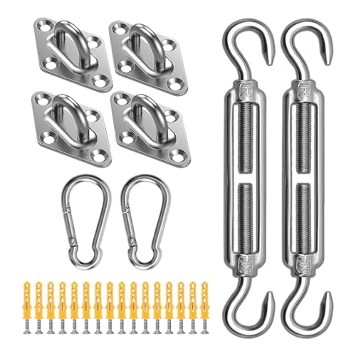 JINGLING Beschläge für Segel – Zubehör zur Befestigung von Segeln, vielseitiges Set für Pergola, Camping, Balkon, Terrasse, Garten JINGLING Beschläge für Segel – Zubehör zur Befestigung von Segeln, vielseitiges Set für Pergola, Camping, Balkon, Terrasse, Garten von JINGLING