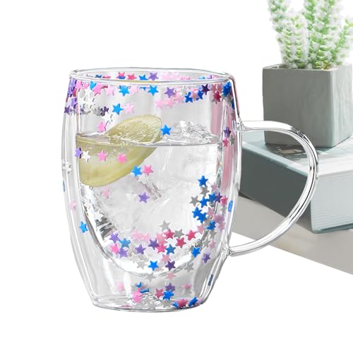 JINGLING Doppelwandige Kaffeetassen, Kaffeetassen aus Glas mit doppelter Isolierung, ästhetisch, 350 ml, leichte Tasse mit großem Fassungsvermögen für heiße Getränke und JINGLING Doppelwandige Kaffeetassen, Kaffeetassen aus Glas mit doppelter Isolierung, ästhetisch, 350 ml, leichte Tasse mit großem Fassungsvermögen für heiße Getränke und von JINGLING