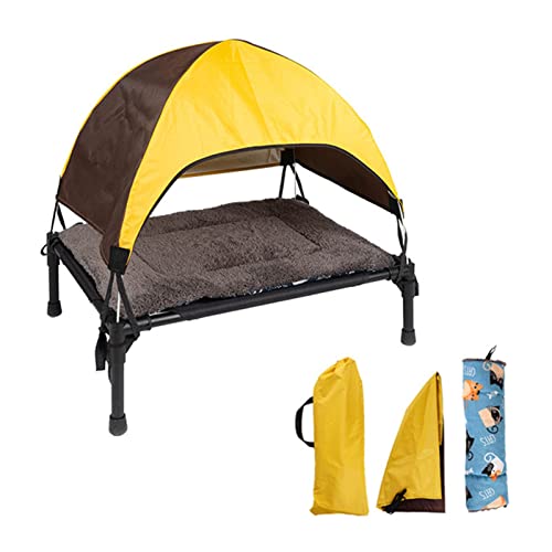 JINGLING Erhöhtes Hundebett Für Den Außenbereich, Haustierbett Mit Baldachin, Hundeliege Outdoor Mit Dach, Erhöhtes Haustierbett Für Campingzwecke Für Den Innen Und Außenbereich von JINGLING