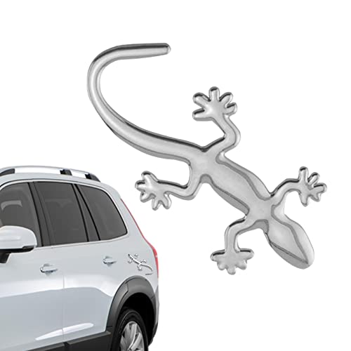 JINGLING Gecko-Autoaufkleber | Wasserdichter Auto-Metall-LKW-Aufkleber,Handgefertigte Glas- und Metall-Gecko-Wandkunst für den Terrassenzaun, Auto-Aufkleber, Auto-Styling-Zubehör von JINGLING