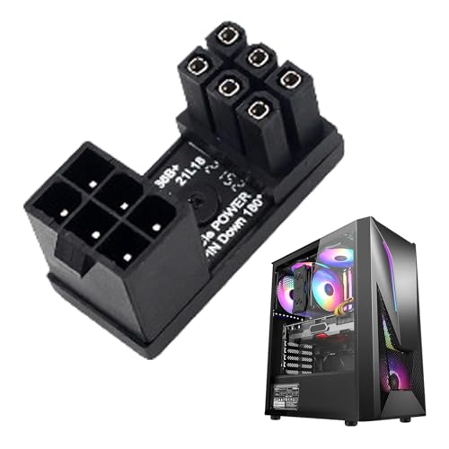 JINGLING Grafikkarten-Netzteil | Netzteilanschluss 6/8 Pin-Platine | Abgewinkelte Adapterplatine, 180-Grad-GPU-Adapter, Lenkanschluss für Desktop-PC-Grafikkarte von JINGLING
