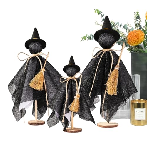 JINGLING Halloween-Hexendekoration, Hexen-Figuren für Büro, 3-teilig, Halloween-Dekoration für Wohnzimmer, Schlafzimmer, Küche, Büro, von JINGLING