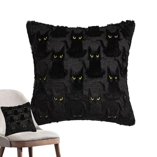 JINGLING Halloween-Kissenbezüge mit Katzenmotiv, für Sofakissen, dekorativer Kissenbezug für Schlafzimmer, Wohnzimmer, Eingangsbereich, Zuhause von JINGLING