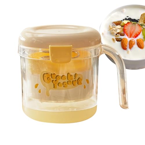 JINGLING Joghurt Sieb Mit Deckel - Hausgemachter Joghurt-Filter & Trenner mit feinmaschigen Siebbeuteln,Selbstgemachter Quarkbereiter Küchenhelfer Für Familie, Erwachsene, Jugendliche & Kinder von JINGLING