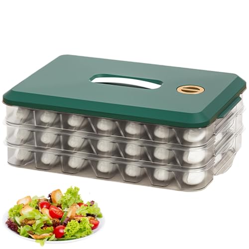 JINGLING Knödel-Aufbewahrungsbox für Gefrierschrank, Knödel-Gefrierbox, stapelbar, wiederverwendbar, für Knödel von JINGLING