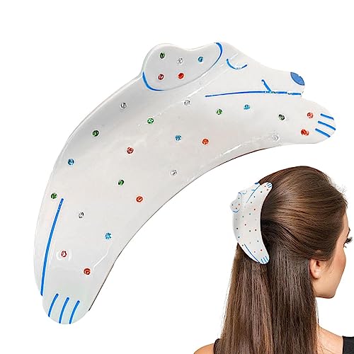 JINGLING Krallenklammern in Tierform - Hundehaarspangen mit Punkten und Strasssteinen,Haarklammer in niedlicher Welpen-Tierform, Styling-Haar-Accessoires, große, rutschfeste Haarnadeln, starker Halt JINGLING Krallenklammern in Tierform - Hundehaarspangen mit Punkten und Strasssteinen,Haarklammer in niedlicher Welpen-Tierform, Styling-Haar-Accessoires, große, rutschfeste Haarnadeln, starker Halt von JINGLING