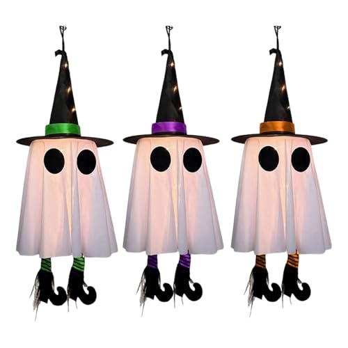 JINGLING Leuchtender Geist, Halloween-Dekoration, hängend, 3-teilig, Dekoration für den Außenbereich, Garten, für Partyliebhaber, Wohnzimmer, Schlafzimmer, Hinterhof JINGLING Leuchtender Geist, Halloween-Dekoration, hängend, 3-teilig, Dekoration für den Außenbereich, Garten, für Partyliebhaber, Wohnzimmer, Schlafzimmer, Hinterhof von JINGLING