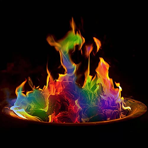 JINGLING Flames, Doppelt So Viele Farben, Erzeugt Lebendige, Regenbogenfarbene Flammen, Salz Für Buntes Feuer, Mystical Fire Lagerfeuer Kamin Colorant Pakete Von Mystical von JINGLING