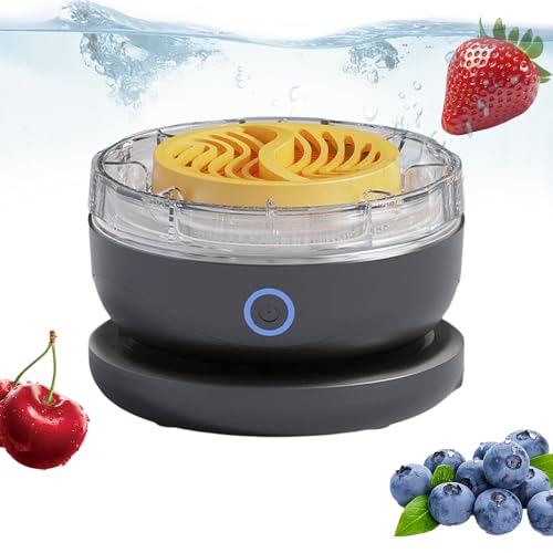 JINGLING Obstwaschmaschine, wasserdichtes Fruchtreinigungsgerät – automatisches Küchenzubehör mit Drehung, tragbar, wiederaufladbar, für Familie, entfernt Rückstände beim von JINGLING