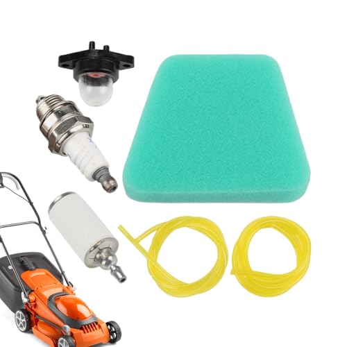 JINGLING Schlauchfilter Für Kettensäge | Rasenmäher Luftfilter - Startballpumpe, Schlauch Zündkerzen-Set Zubehör Für Rasenmäher von JINGLING