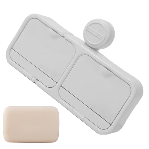 JINGLING Seifenschale mit Saugnapf für Dusche – Wand-Seifenbox für Dusche ohne Bohren, starker Saugnapf, Schwammhalter, Zahnbürste, Rasierer für Badezimmer, Spüle, Badewanne, Waschküche, Haus von JINGLING
