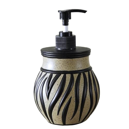 JINGLING Seifenspender | Seifenspender für die Küche mit Zebramuster, nachfüllbar, 400 ml, dekorativ, Retro, für After Shave Lotion, Öl, , Tisch, Toilette, Haus von JINGLING