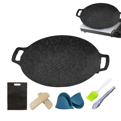 JINGLING Tragbare Pfanne für Camping und Grillen,Antihaftbeschichtete runde Grillpfanne für offene Flamme - Vielseitige Grillplatte Tragbar Für Garten Picknick Camping Outdoor Grillparty JINGLING Tragbare Pfanne für Camping und Grillen,Antihaftbeschichtete runde Grillpfanne für offene Flamme - Vielseitige Grillplatte Tragbar Für Garten Picknick Camping Outdoor Grillparty von JINGLING