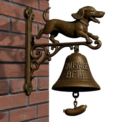 JINGLING Türklingel für Türöffnung | Glöckchenhalter Hexe Dackel Außen zum Aufhängen Ring Manuell Dekoration für Shop Wand Eingang Haus Geschenk Outdoor von JINGLING