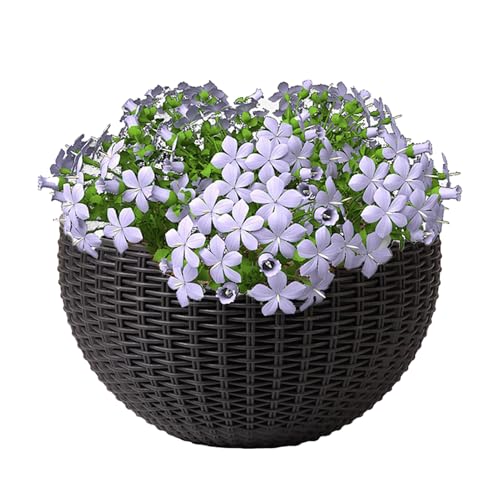JINGLING Wand Pflanzentopf | Kunstgeflecht Wandpflanzentopf - Halbkreisförmiger Übertopf für Balkon Wohnung Garten Terrasse Orchidee Efeutute von JINGLING