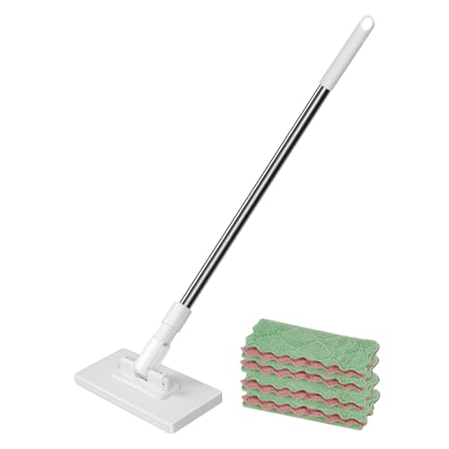 JINGLING Wischmopp Mit Gesichtstuch, Waschmopp Mit 4 Wiederverwendbaren Mikrofasertüchern Ohne Waschen, Haushaltsreiniger Für Schlafzimmer Wohnzimmer JINGLING Wischmopp Mit Gesichtstuch, Waschmopp Mit 4 Wiederverwendbaren Mikrofasertüchern Ohne Waschen, Haushaltsreiniger Für Schlafzimmer Wohnzimmer von JINGLING