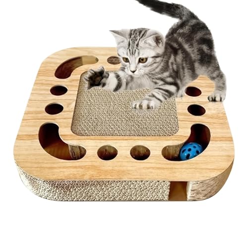 JINGLING für Katzen | Nagelkratzbrett – interaktives Spielzeug mit 2 Glöckchenkugeln zum Schutz von Möbeln für Kätzchen im Innenbereich von JINGLING
