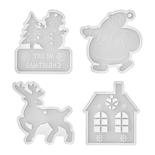 Silikonform Weihnachtensterne Elch Gießformen Weihnachtsschmuck Anhängerformen Werkzeugeweihnachten Heimdekoration Silikonformen Garten Dekoration von JINGLING