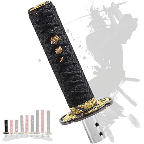 JINGLING Schaltknauf Samurai-Schwert Katana Manual Stick AT MT Auto Universal Custom Schalthebelkopf mit 4 Arten von Adaptern (Schwarz und Schwarz, 15CM) von JINGLINGKJ