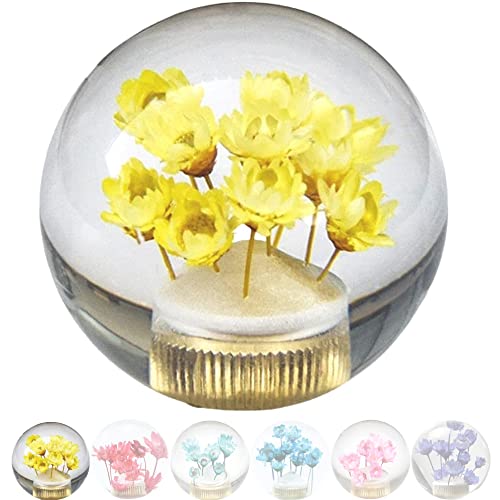 JINGLING Underwater Flower Schaltknauf Flower in Bubble Water Stick AT MT Universelle transparente Kugel Schalthebelkopf Autoteile mit 3 Arten von Adaptern (Gelb) von JINGLINGKJ