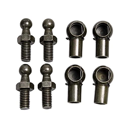 JINGLINGKJ 10 mm Kugelgelenk M8 Außengewinde M8 Innengewinde Abnehmbare Gasfeder Metall Kugelgelenk Anschluss mit Metalldraht Endstück Lager Gelenk 4 Stück von JINGLINGKJ