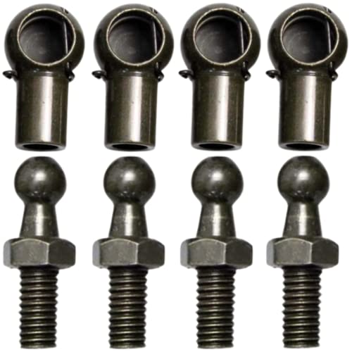 JINGLINGKJ 10 mm Kugelstecknuss M8 Männliche Schraube Innengewinde Abnehmbare Gasfeder Metall Kugelgelenk Stecker Mit Metalldraht Endstück Lager Gelenk (4 Stück) von JINGLING