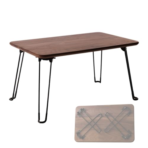 JINGSHIQIAOPL Bodentisch Klappbar Aus Massivholz im Mid-Century-Stil, Kein Zusammenbau Erforderlich, Tatami-Couchtisch für Wohnzimmer, Erkerfenster, Bodensitzgelegenheit(42.5cm/17in) von JINGSHIQIAOPL