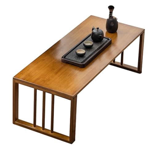 JINGSHIQIAOPL Japanischer Faltbarer Bambus Tatami-Couchtisch, Niedriger Tisch Zum Sitzen Auf Dem Boden, für Tee, Meditation und Den Außenbereich, 50 Kg Belastbar(66x37x31cm/26x14.5x12in) von JINGSHIQIAOPL