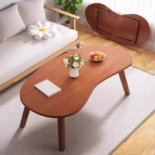 JINGSHIQIAOPL Japanischer Tatami-Couchtisch, Bodentisch Klappbar aus Massivholz Fürs Wohnzimmer, Niedriger Tisch für Wohnzimmer, Schlafzimmer und Kleine Wohnungen(Brown,80x55x45cm/32x22x18in) von JINGSHIQIAOPL